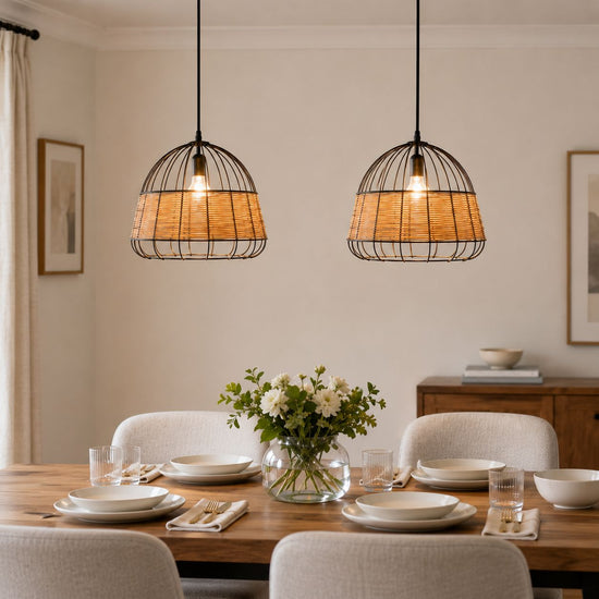 Glyph-Lightsin Handcrafted Rattan Pendant Light with Iron Frame for Home Decor Lightsin UK 