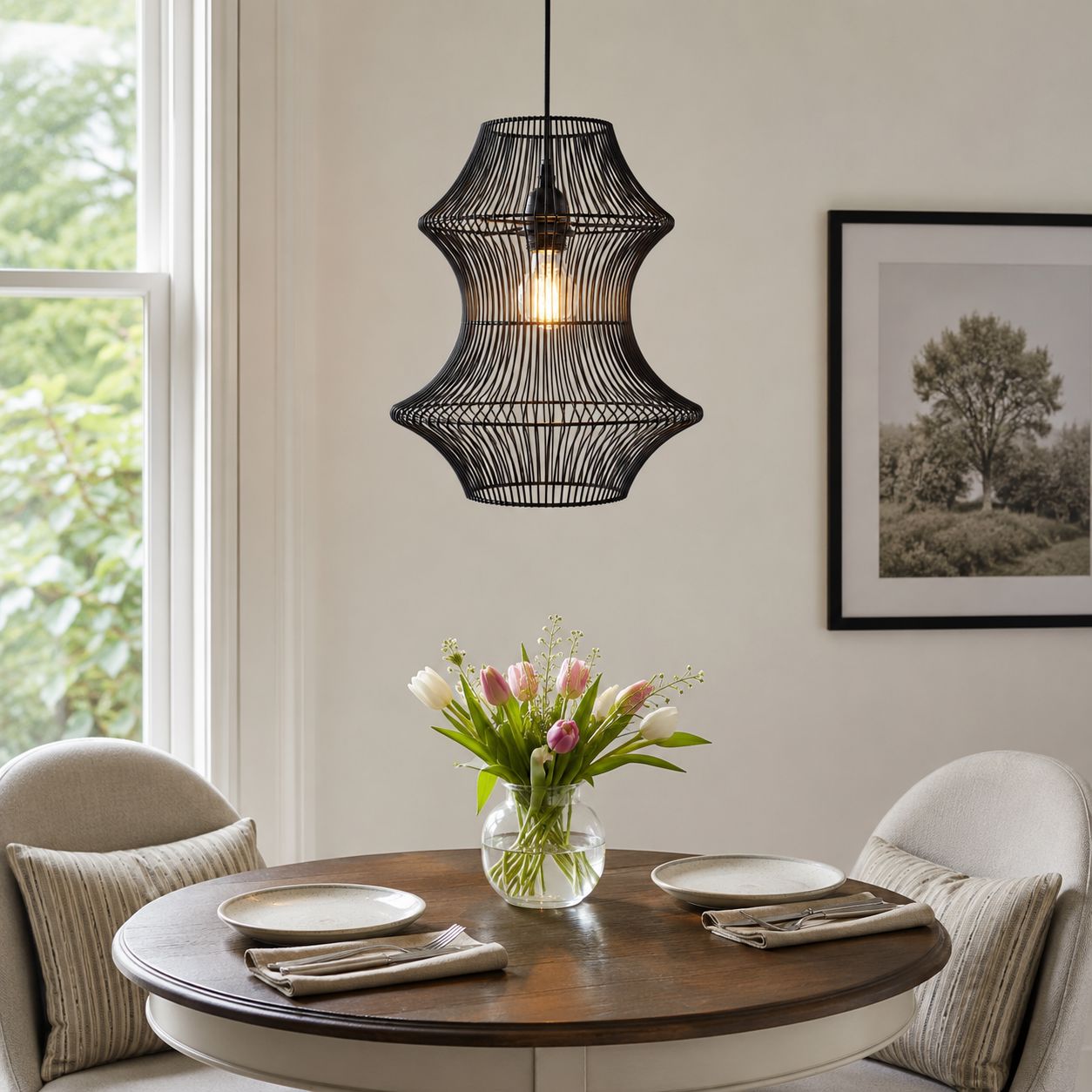 Glyph-Lightsin Industrial Black Iron Pendant Light with Hourglass Shape Lightsin UK 