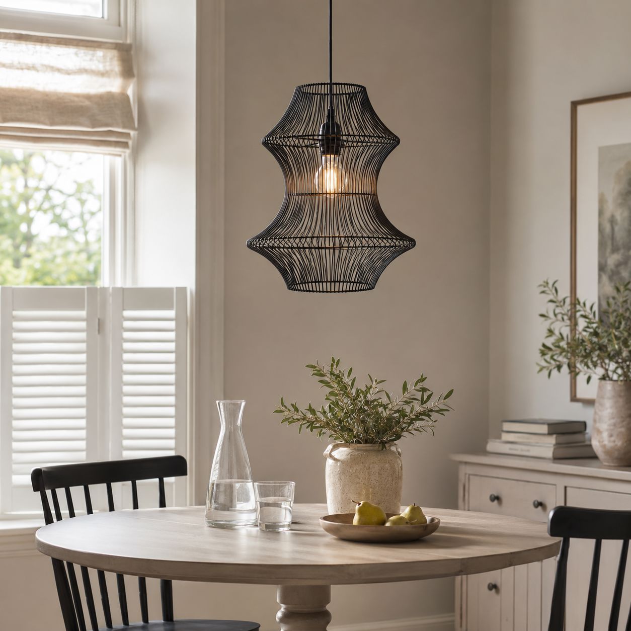 Glyph-Lightsin Industrial Black Iron Pendant Light with Hourglass Shape Lightsin UK 