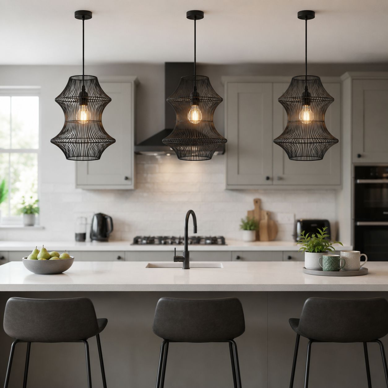 Glyph-Lightsin Industrial Black Iron Pendant Light with Hourglass Shape Lightsin UK 