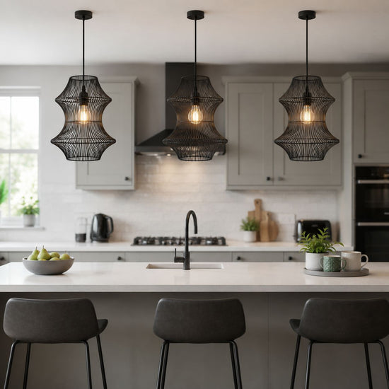 Glyph-Lightsin Industrial Black Iron Pendant Light with Hourglass Shape Lightsin UK 