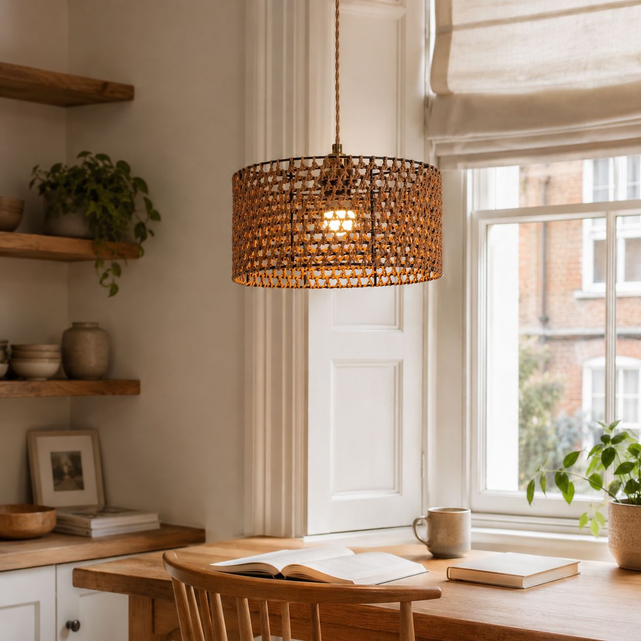 Lightsin Boho Paper Rope Iron Pendant Light for Cozy Interiors Lightsin UK 