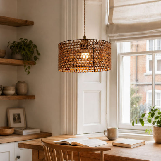 Lightsin Boho Paper Rope Iron Pendant Light for Cozy Interiors Lightsin UK 