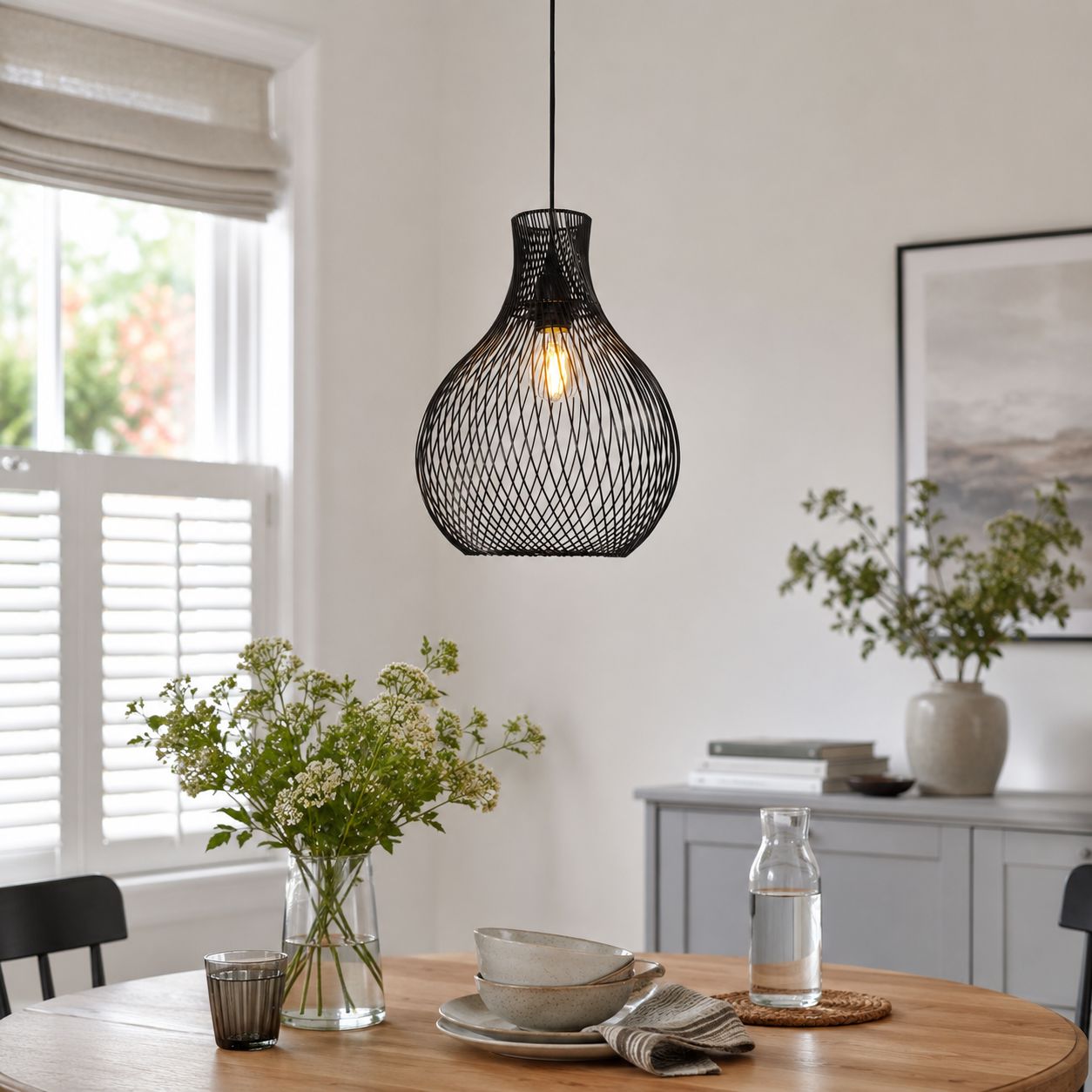 Glyph-Lightsin Minimalist Black Wire Cage Pendant Light for Home Decor Lightsin UK 
