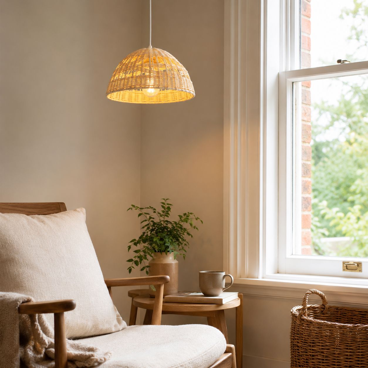 Lightsin Eco-Friendly Dome-Shaped Rattan Pendant Light for Home Decor Lightsin UK 