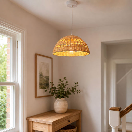 Lightsin Eco-Friendly Dome-Shaped Rattan Pendant Light for Home Decor Lightsin UK 