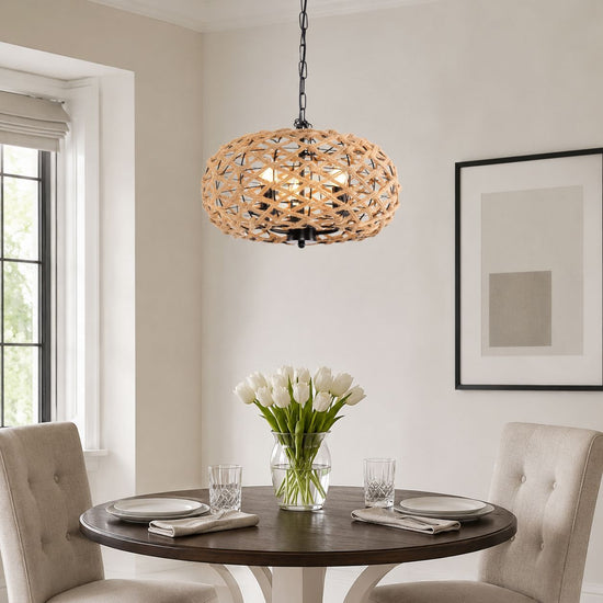 Glyph-Lightsin Rustic Hemp Rope Globe Pendant Light for Farmhouse and Industrial Style Lightsin UK 