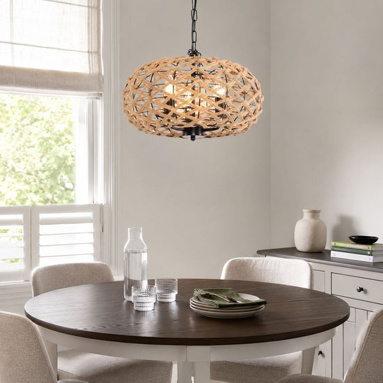 Glyph-Lightsin Rustic Hemp Rope Globe Pendant Light for Farmhouse and Industrial Style Lightsin UK 