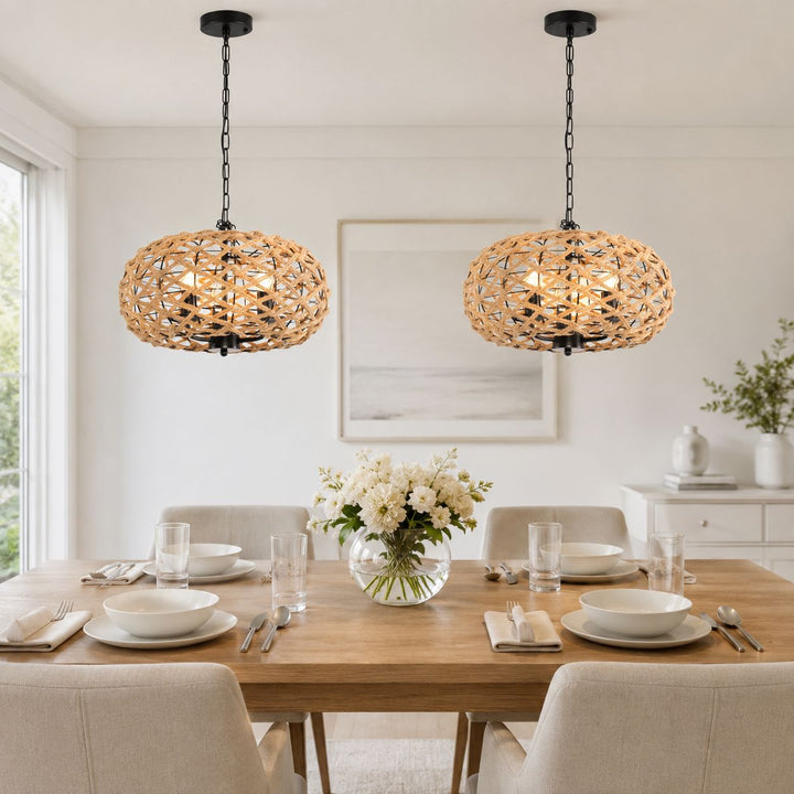 Glyph-Lightsin Rustic Hemp Rope Globe Pendant Light for Farmhouse and Industrial Style Lightsin UK 
