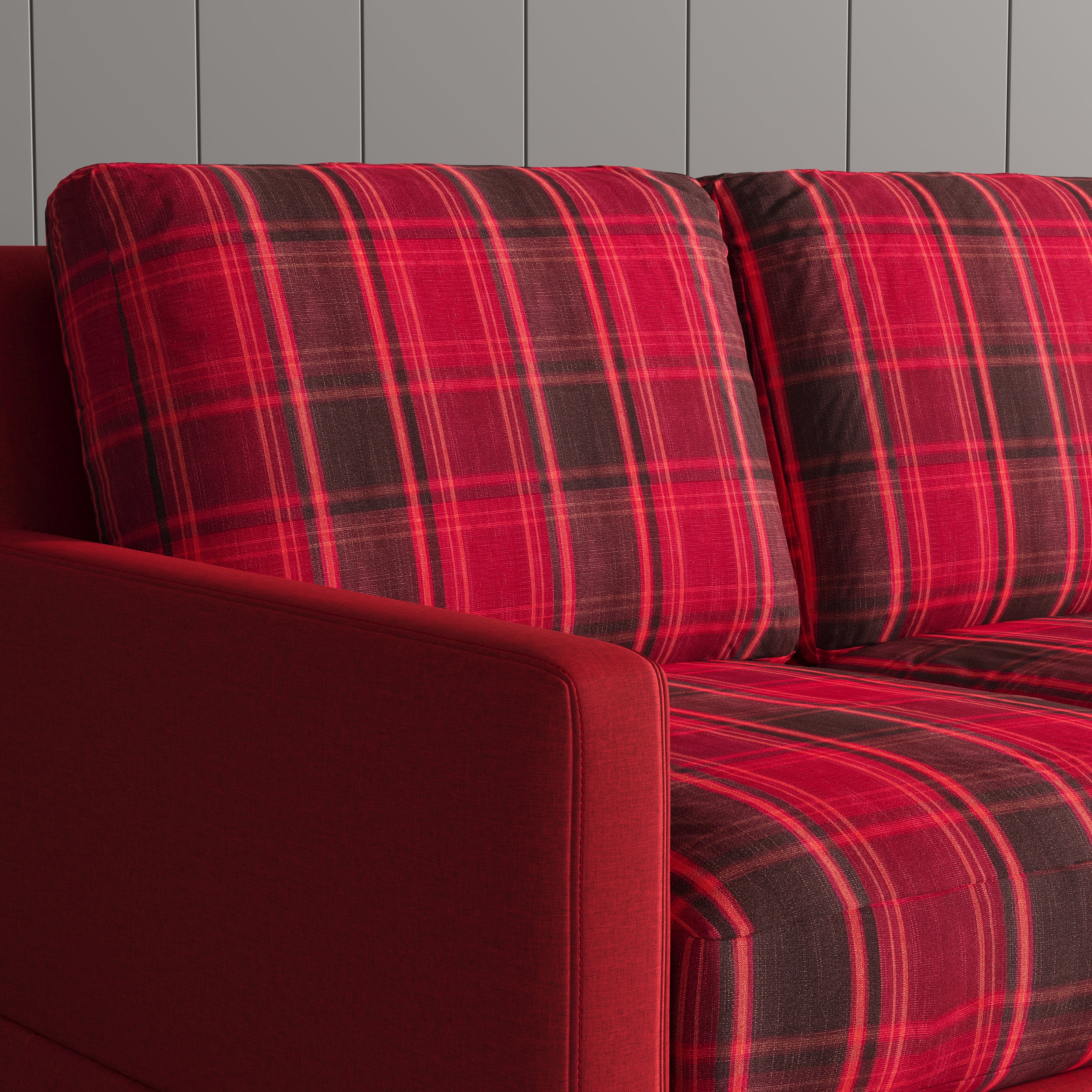 Cottonfy Country Check Sofa with Removable Skirted Covers Living and Home 