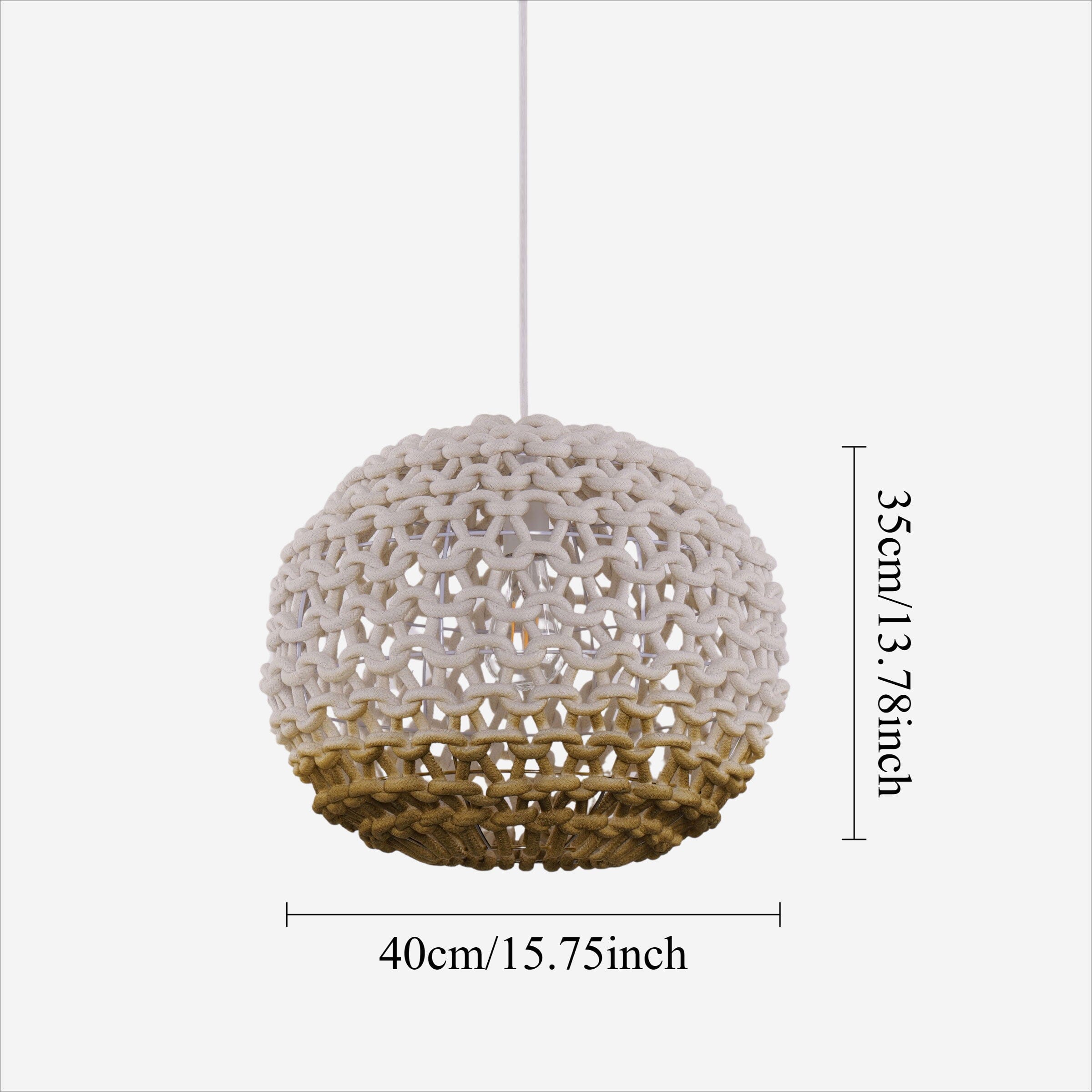 Living Nest UK Artisanal Globe-Shaped Cotton Rope Pendant Light for Natural Elegance Living Nest UK