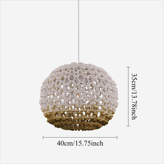 Living Nest UK Artisanal Globe-Shaped Cotton Rope Pendant Light for Natural Elegance Living Nest UK