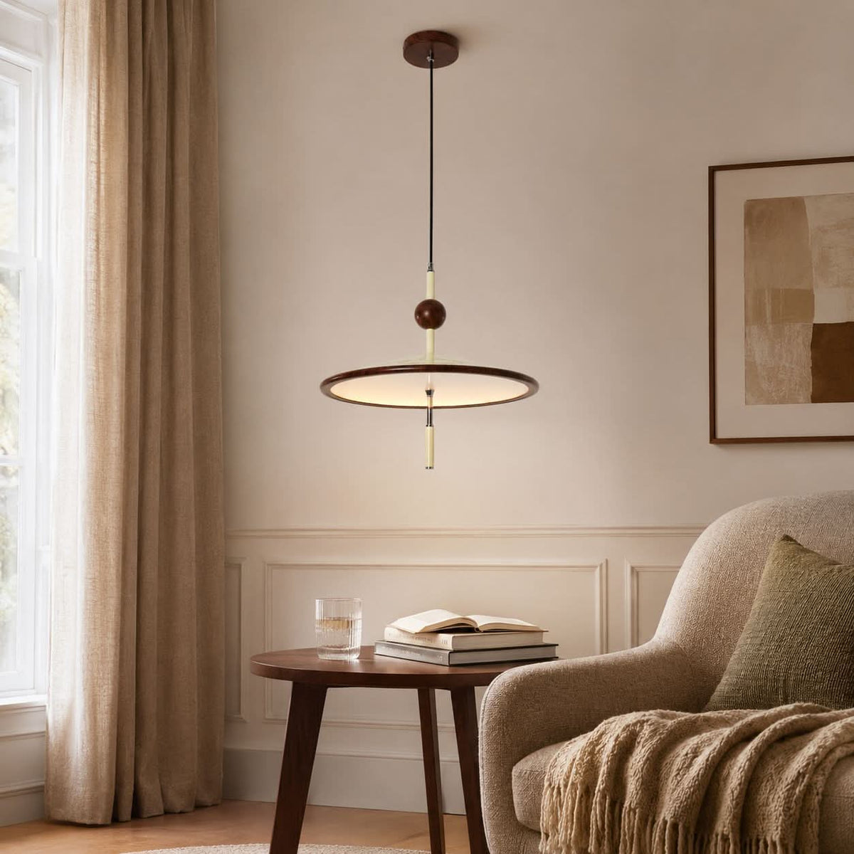 beige iron pendant light shown as a clean product view