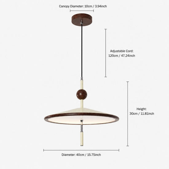 beige iron pendant light with a clear size guide