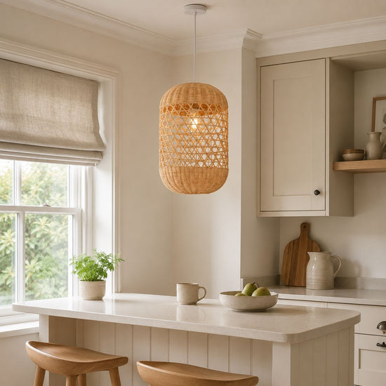 Lightsin Japanese Capsule-Shaped Rattan Pendant Light Lightsin UK 