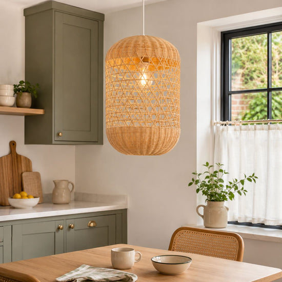 Lightsin Japanese Capsule-Shaped Rattan Pendant Light Lightsin UK 