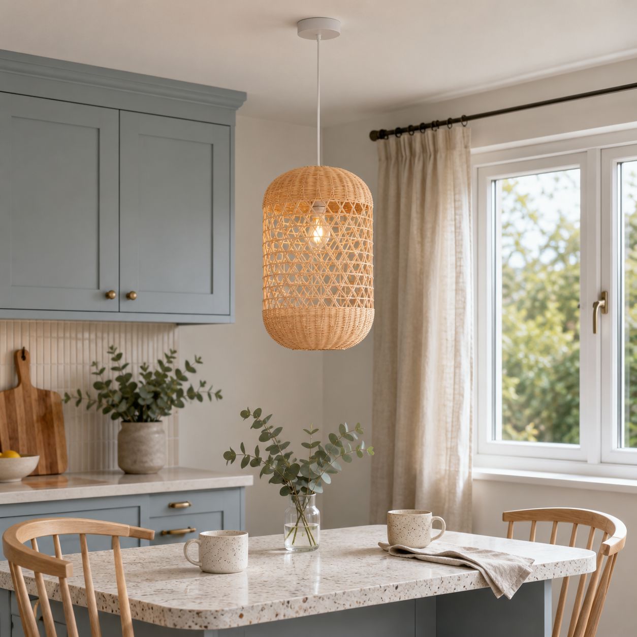 Lightsin Japanese Capsule-Shaped Rattan Pendant Light Lightsin UK 