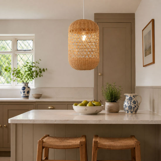 Lightsin Japanese Capsule-Shaped Rattan Pendant Light Lightsin UK 