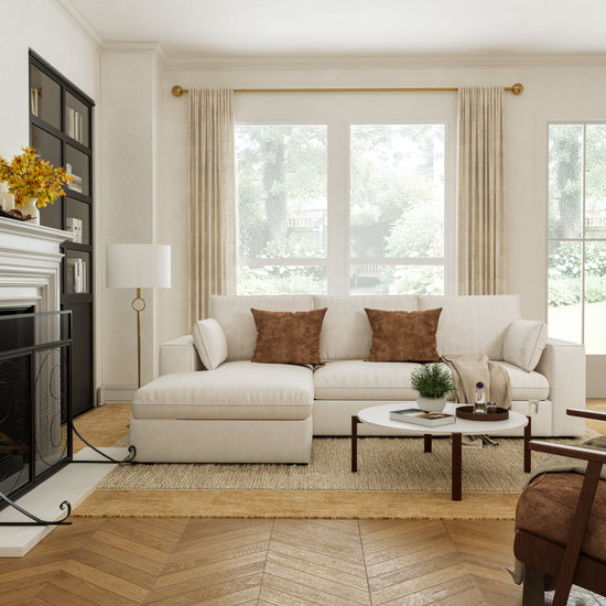 Creamy Tofu Block Pullout Sofa Bed with Storage