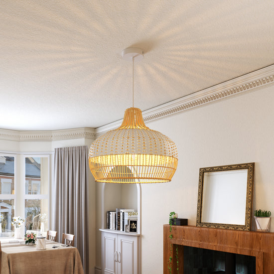 Cella-Handwoven Rattan Pendant Light for Kitchen and Boho-Style Interiors