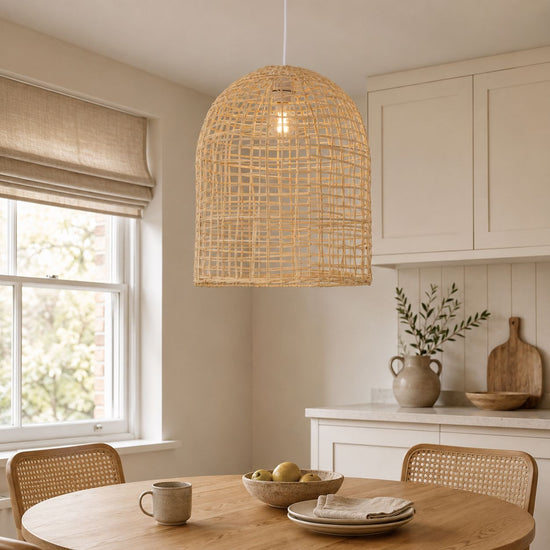 Lightsin Natural Cage Shape Rattan Pendant Light Lightsin UK 