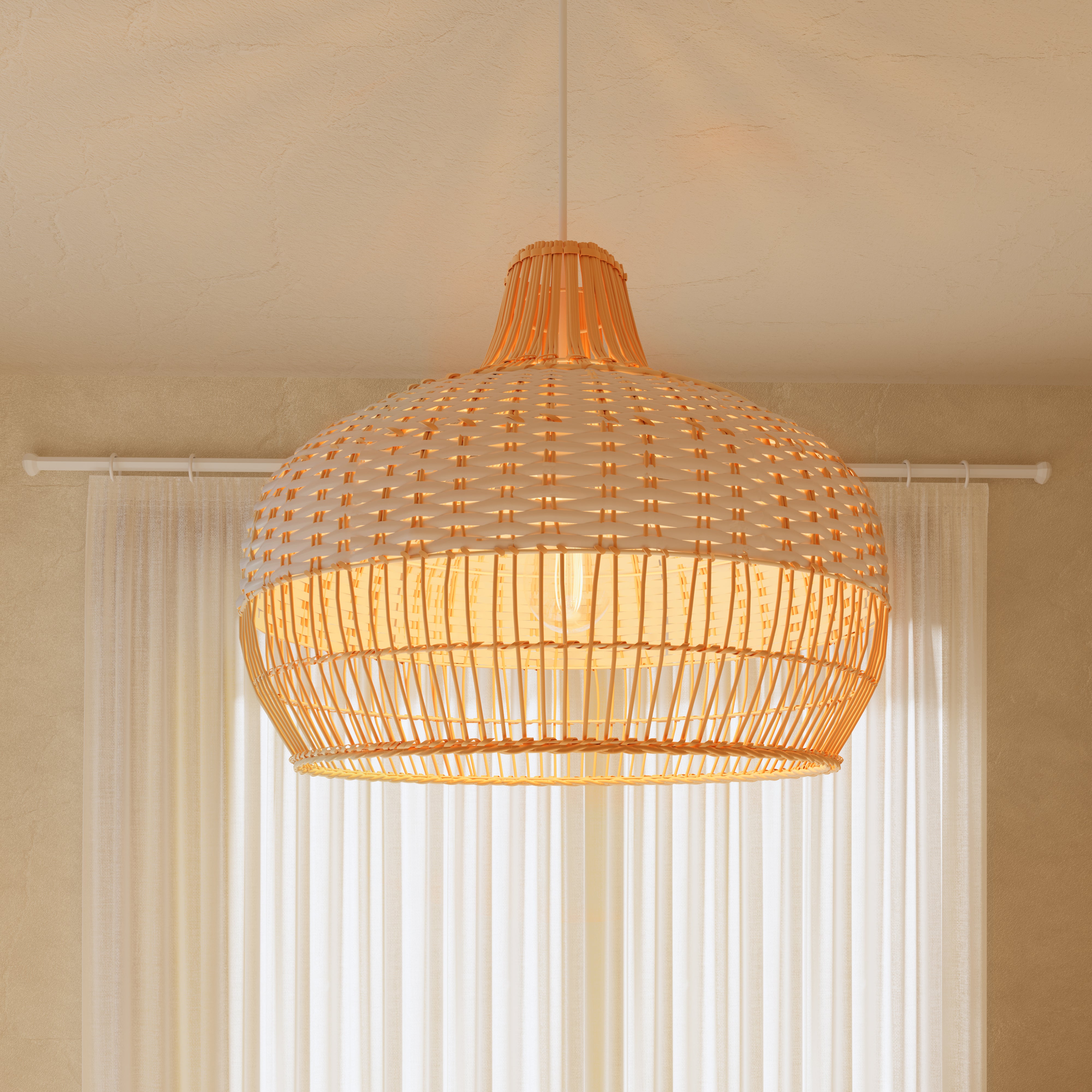 Cella-Handwoven Rattan Pendant Light for Kitchen and Boho-Style Interiors