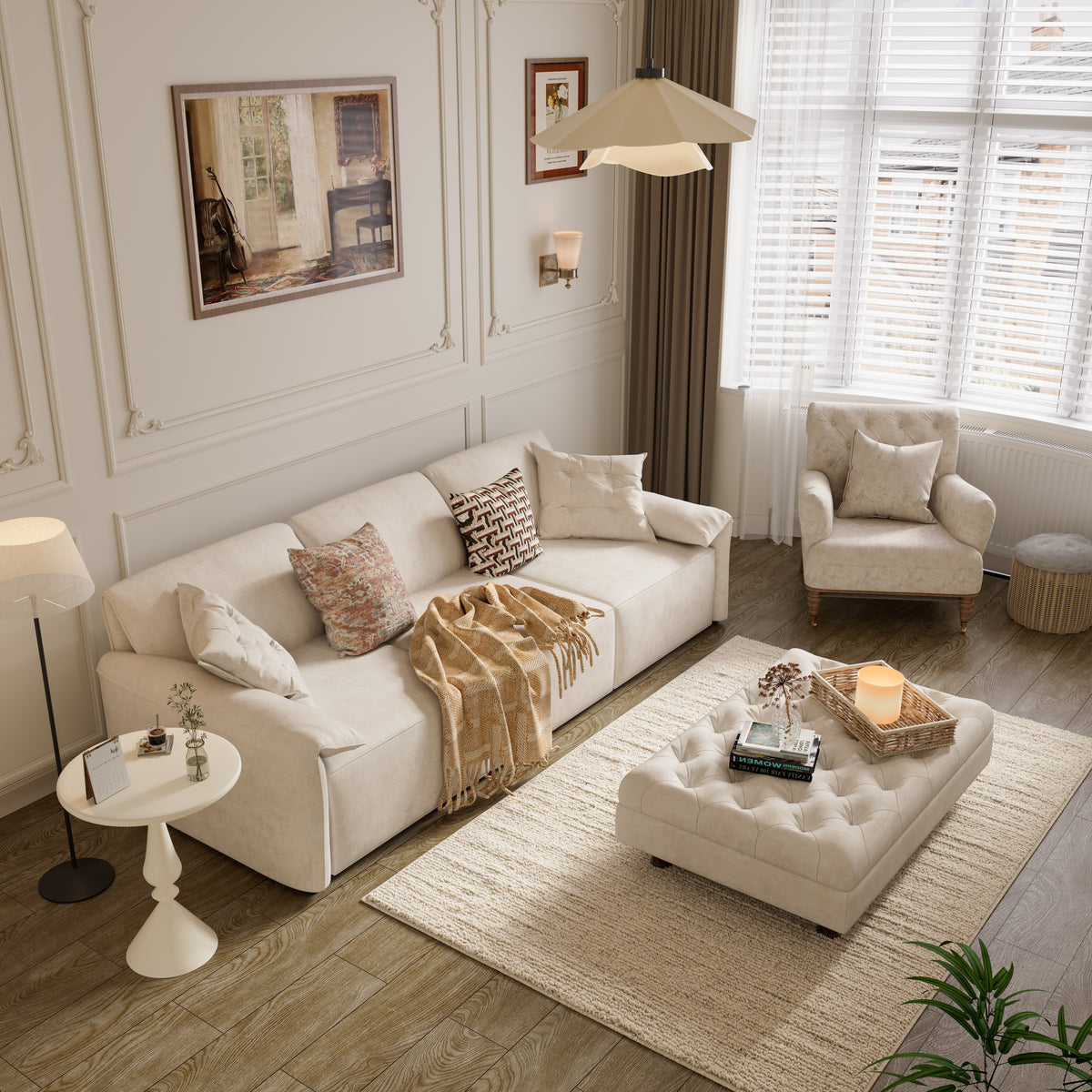 Convenient Remote Control Modular Chaise Sofa Bed