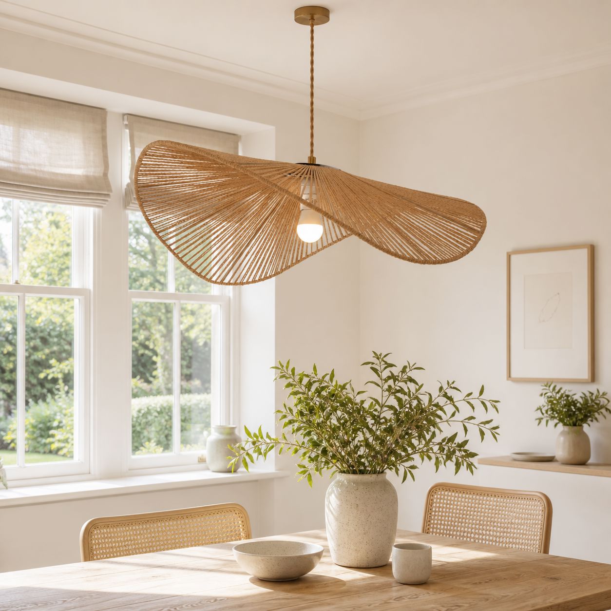 Lightsin Vintage Simple Creative Handwoven Hemp Rope Pendant Light Fixture Lightsin UK 