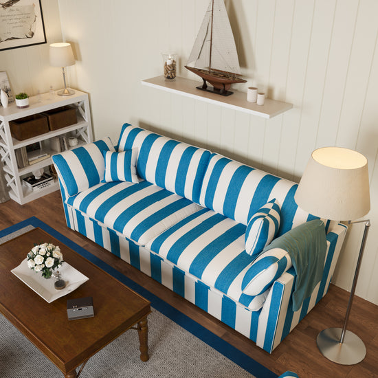 Retro Striped Fabric Handmade Sofa