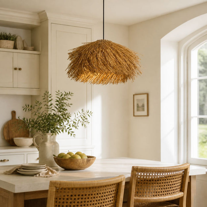 Lightsin Straw Stack Shaped Rattan Woven Pendant Light Lightsin UK 