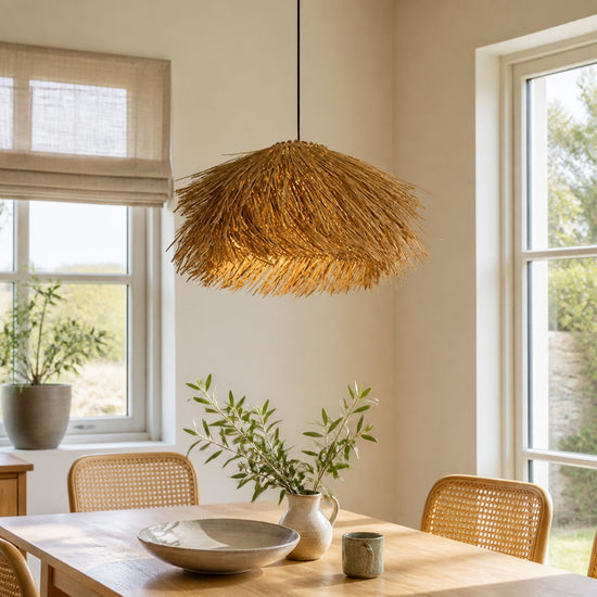 Lightsin Straw Stack Shaped Rattan Woven Pendant Light Lightsin UK 