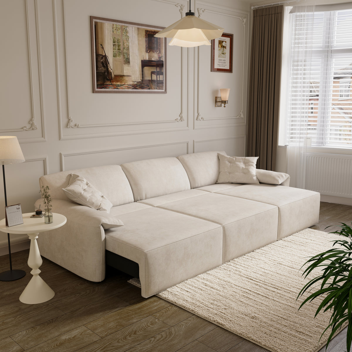 Convenient Remote Control Modular Chaise Sofa Bed