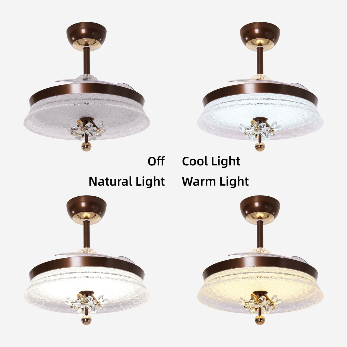 36 inch reversible ceiling fan with LED light in a neutral lounge setting