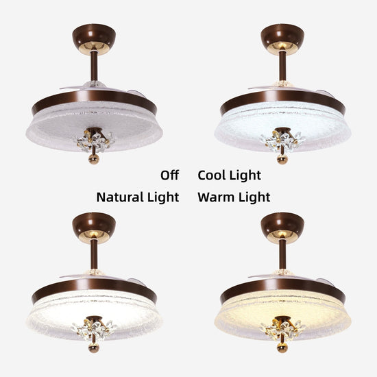 36 inch reversible ceiling fan with LED light in a neutral lounge setting