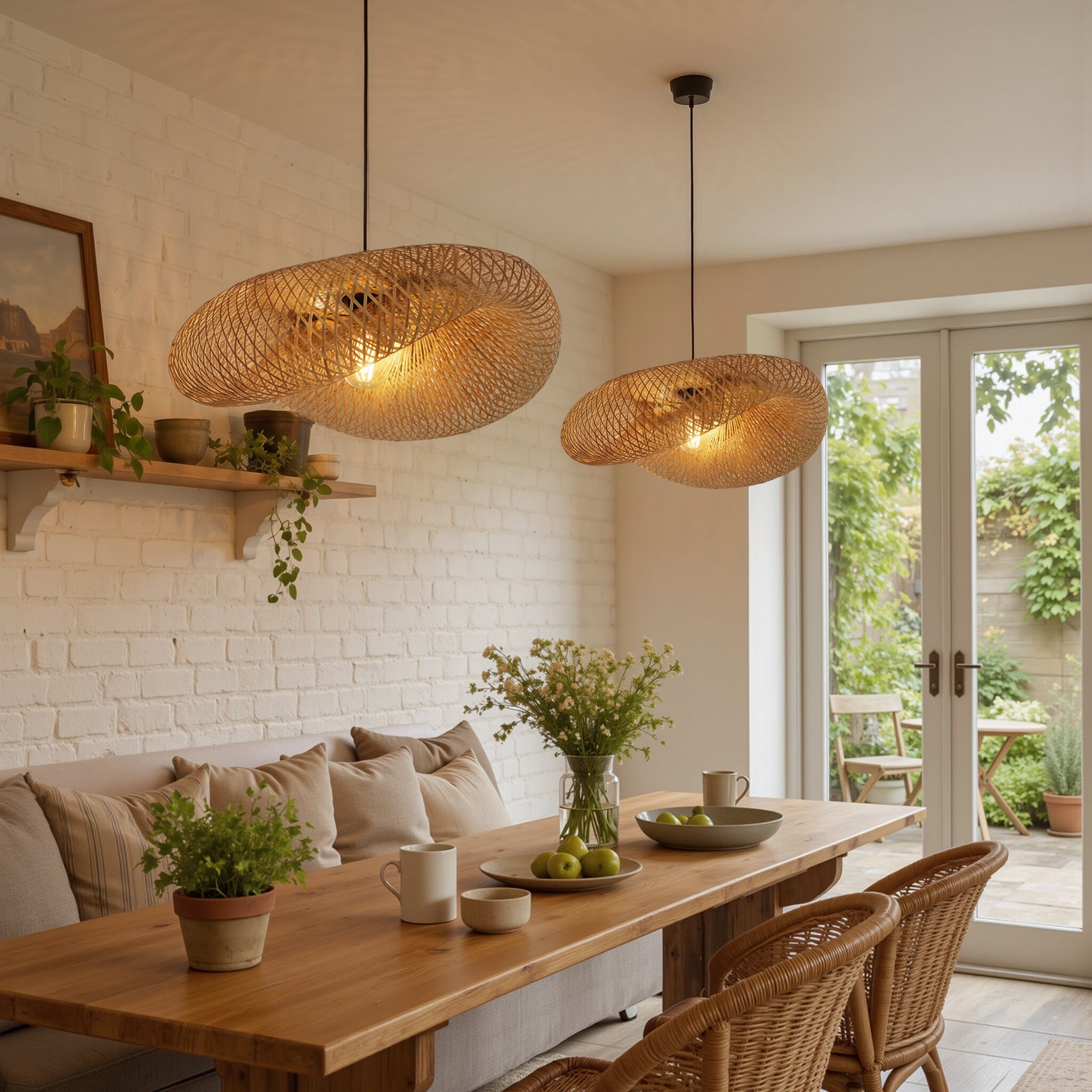 Lightsin Eco-Friendly Handmade Bamboo Pendant Light 60/80cm for Dining Room & Living Room Lightsin UK 