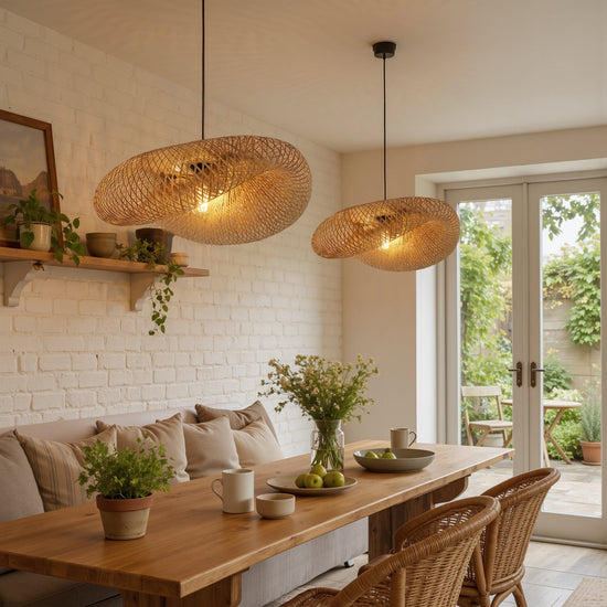 Lightsin Eco-Friendly Handmade Bamboo Pendant Light 60/80cm for Dining Room & Living Room Lightsin UK 