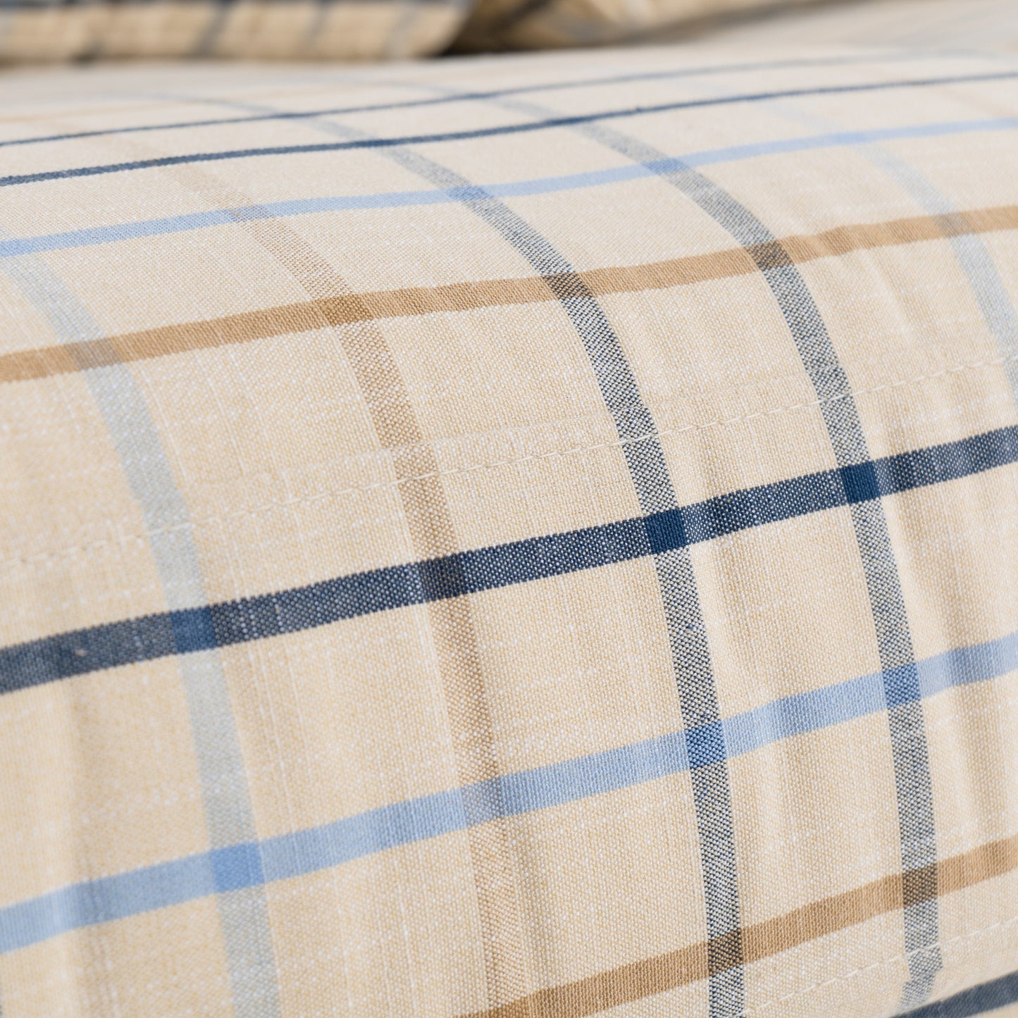 Country Check Sofa with Removable Skirted Covers