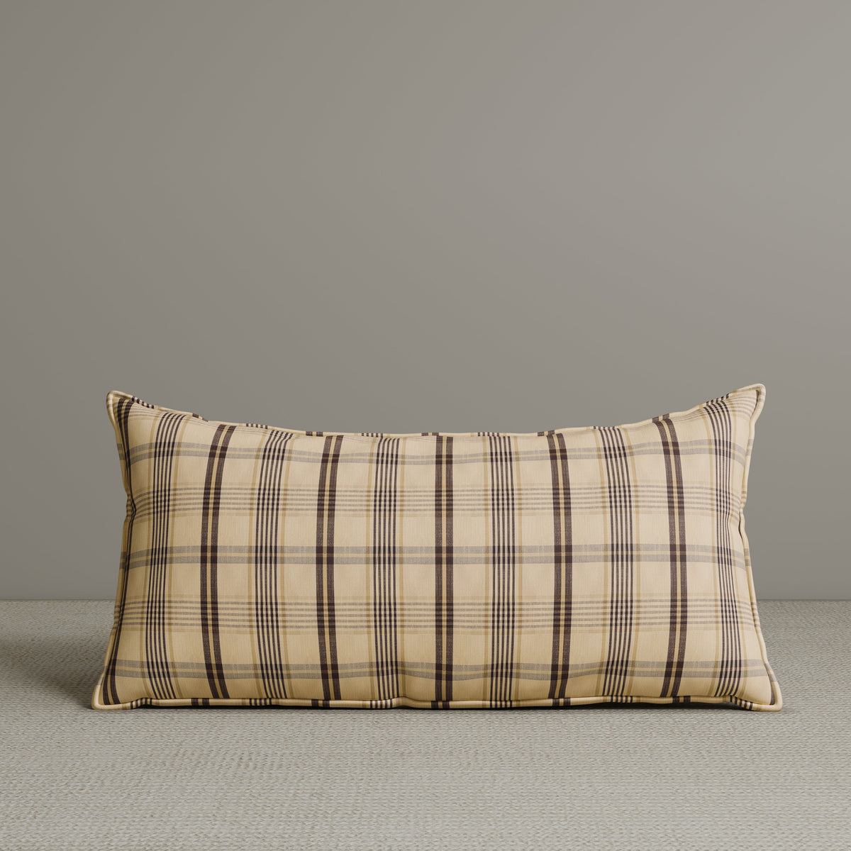 🎁 Exclusive Waist Cushion in Cocoa Checkered Cotton Linen, 56*27*12 CM (100% off)