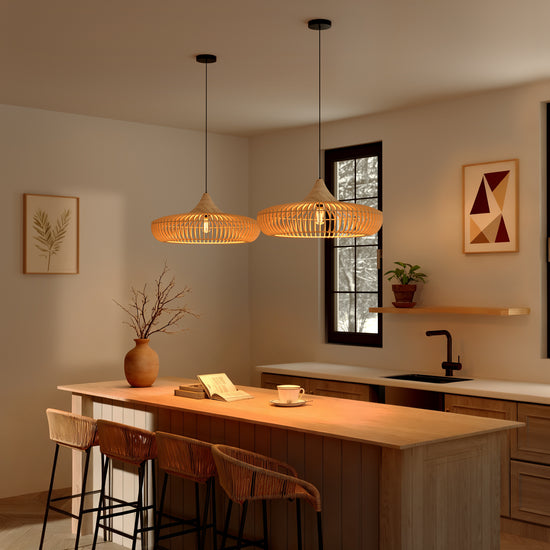 Shadome-Handcrafted Wooden Kitchen Pendant Light Fixtures