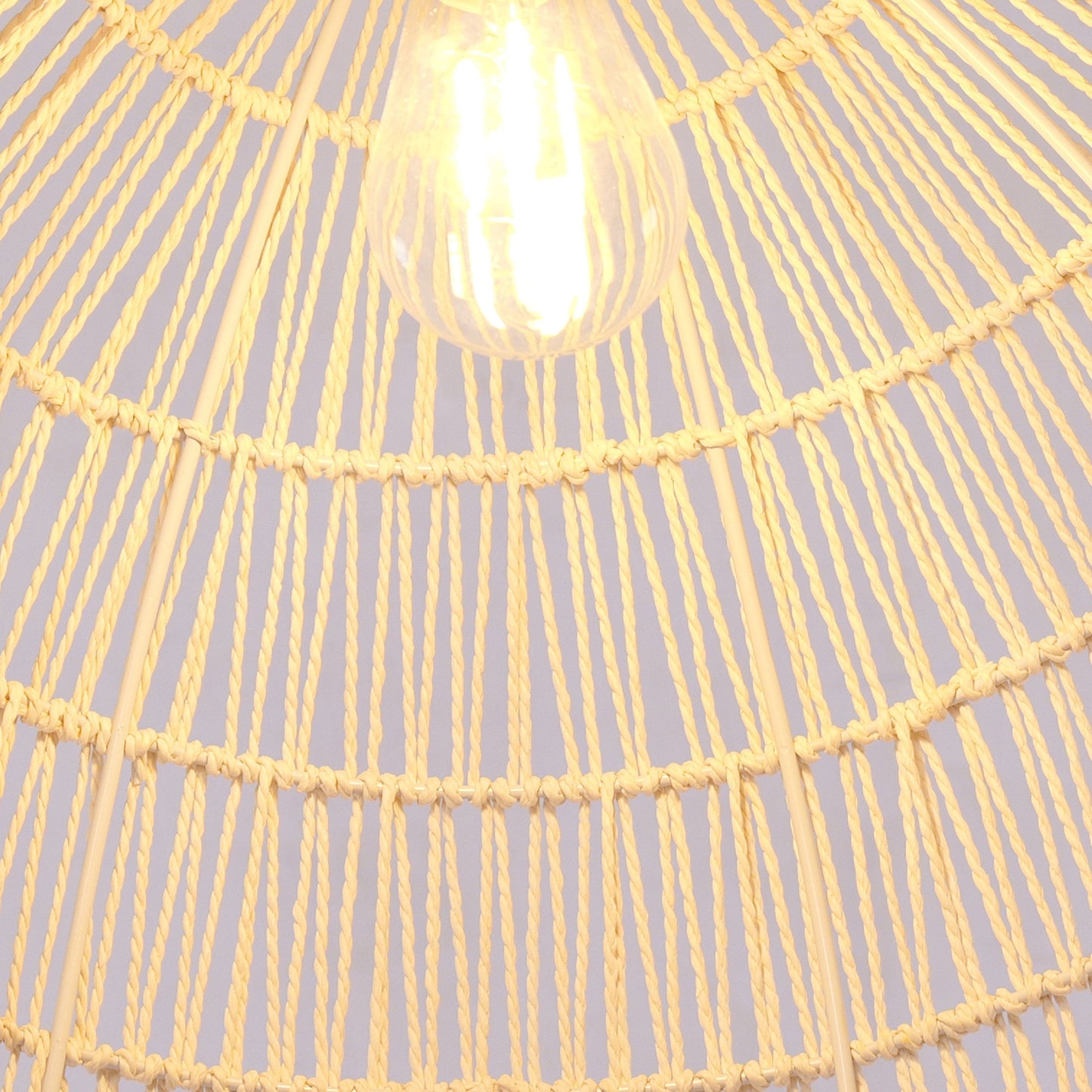 Living Nest UK Handwoven Paper Rope Dome Pendant Light with Iron Frame Living Nest UK
