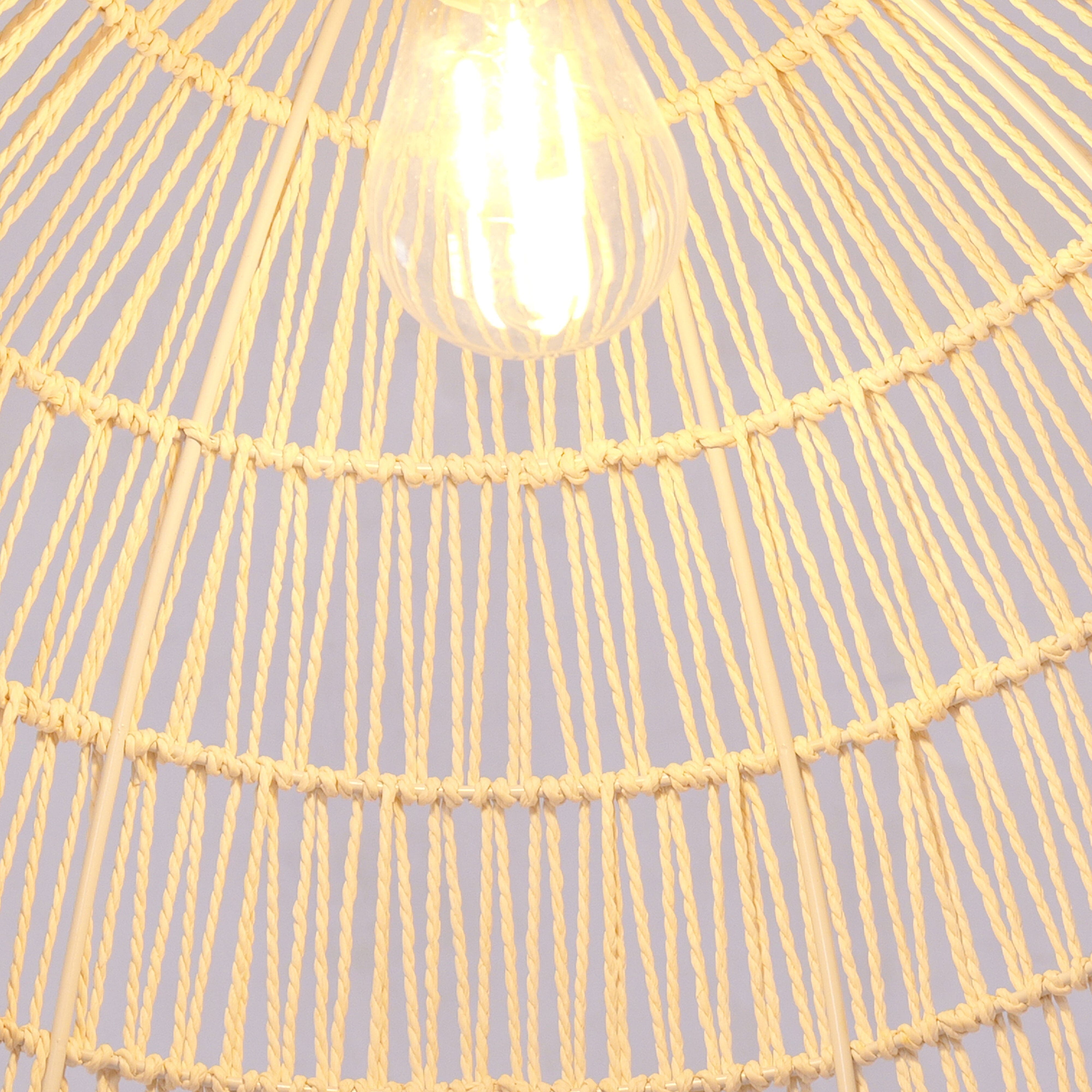 Living Nest UK Handwoven Paper Rope Dome Pendant Light with Iron Frame Living Nest UK