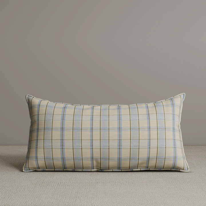 Exclusive Waist Cushion in Sky Blue Checkered Cotton Linen, 56*27*12 CM Cottonfy UK 1 PC In Stock 