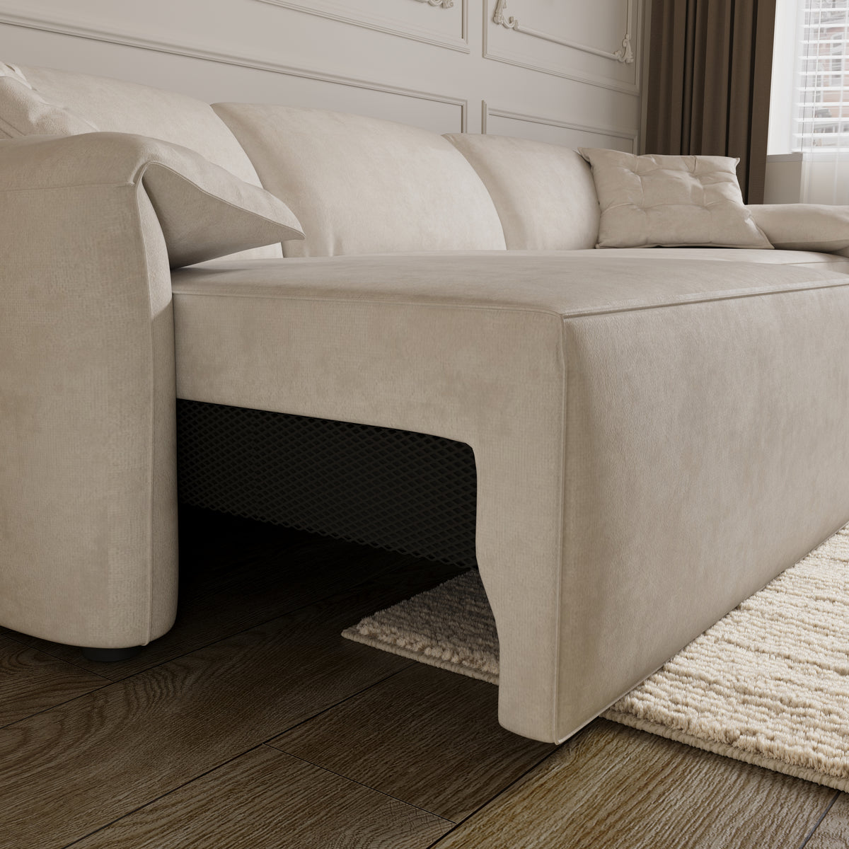 Convenient Remote Control Modular Chaise Sofa Bed