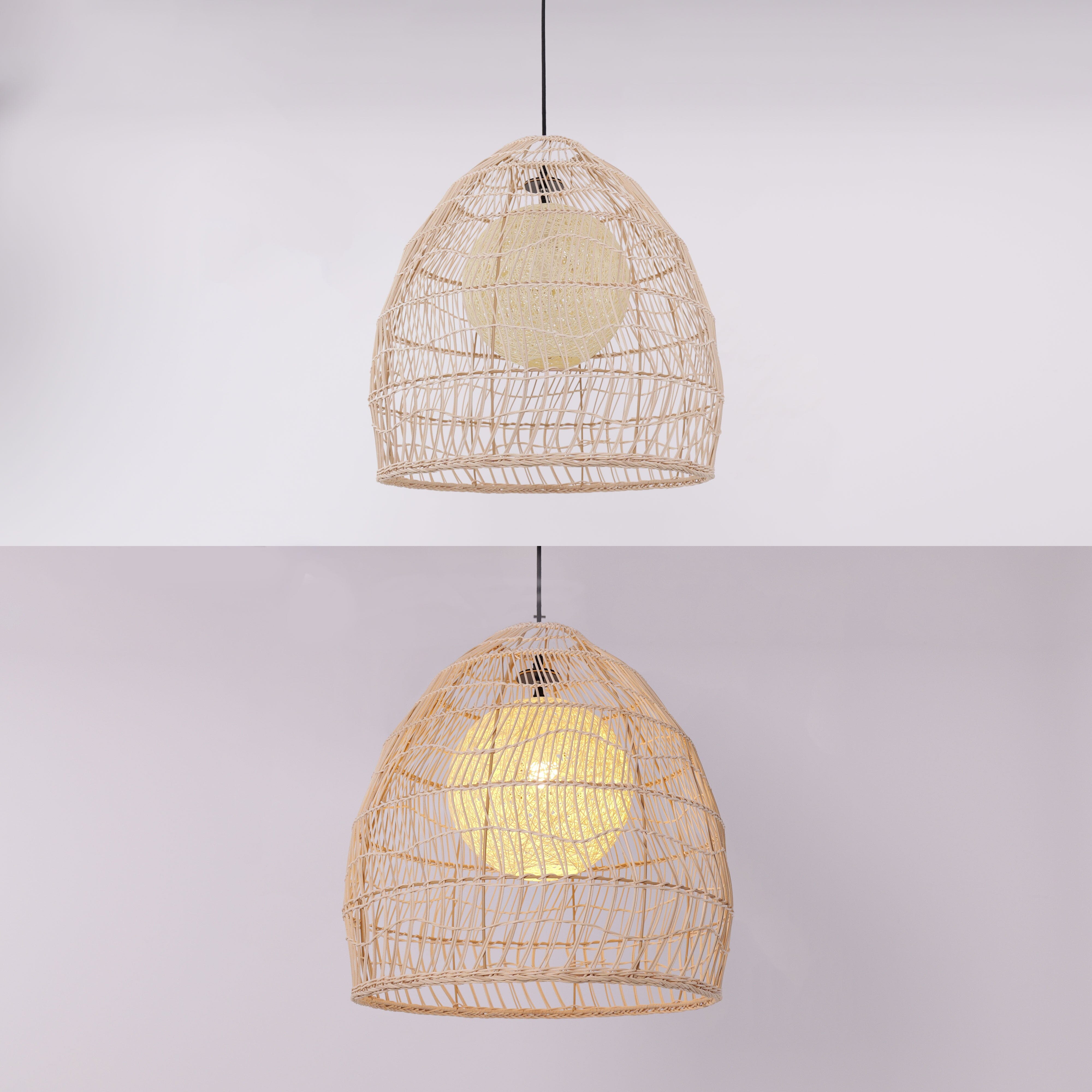 Lightsin Rattan Art Pendant Light Hanging Decor Rustic Style(Version A) Lightsin UK 