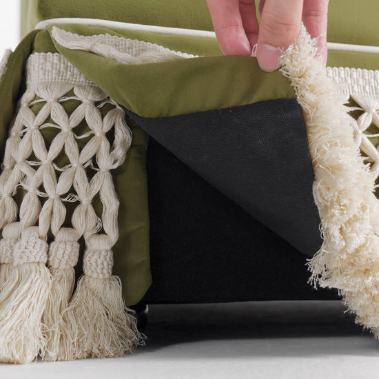 Country Fringe Skirt Sofa for Relaxed Home Living