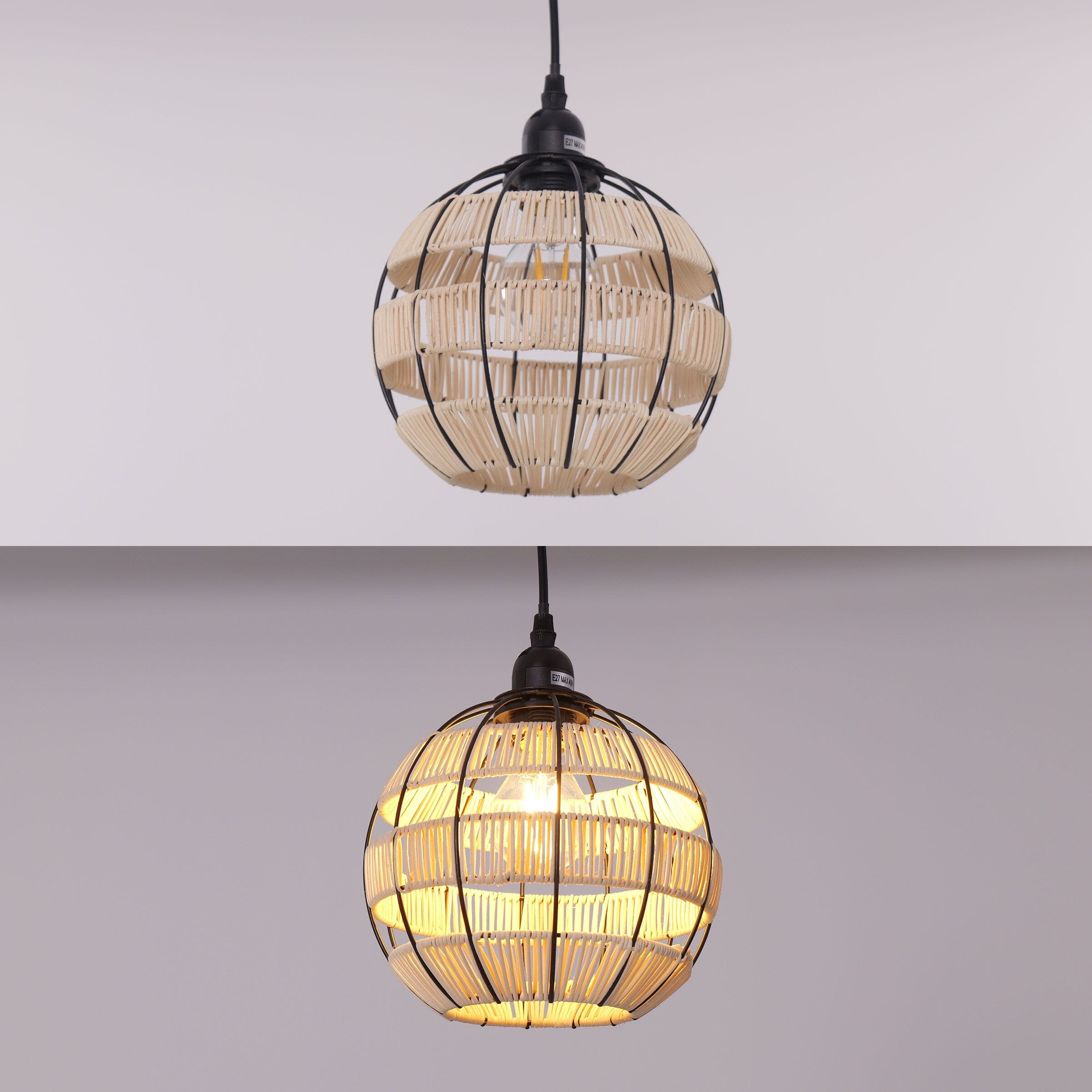 Living Nest UK Woven Sphere Pendant Light for Cozy Natural Elegance Living Nest UK