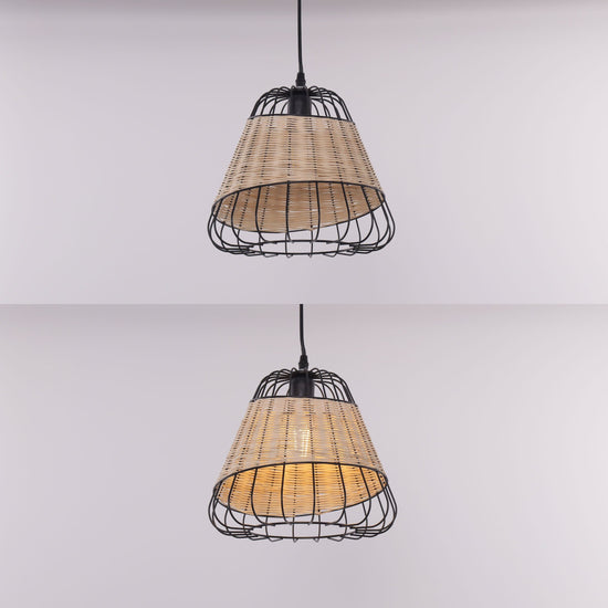 Living Nest UK Bell-Shaped Rattan Pendant Light for Timeless Rustic Elegance Living Nest UK