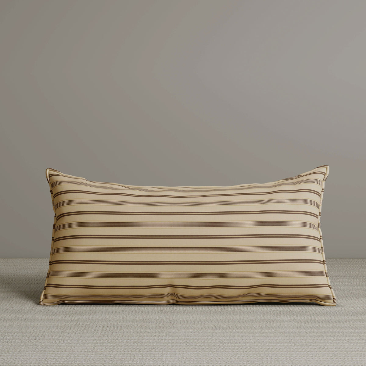 Exclusive Waist Cushion in Cocoa Striped Cotton Linen, 56*27*12 CM Cottonfy UK 1 PC In Stock 