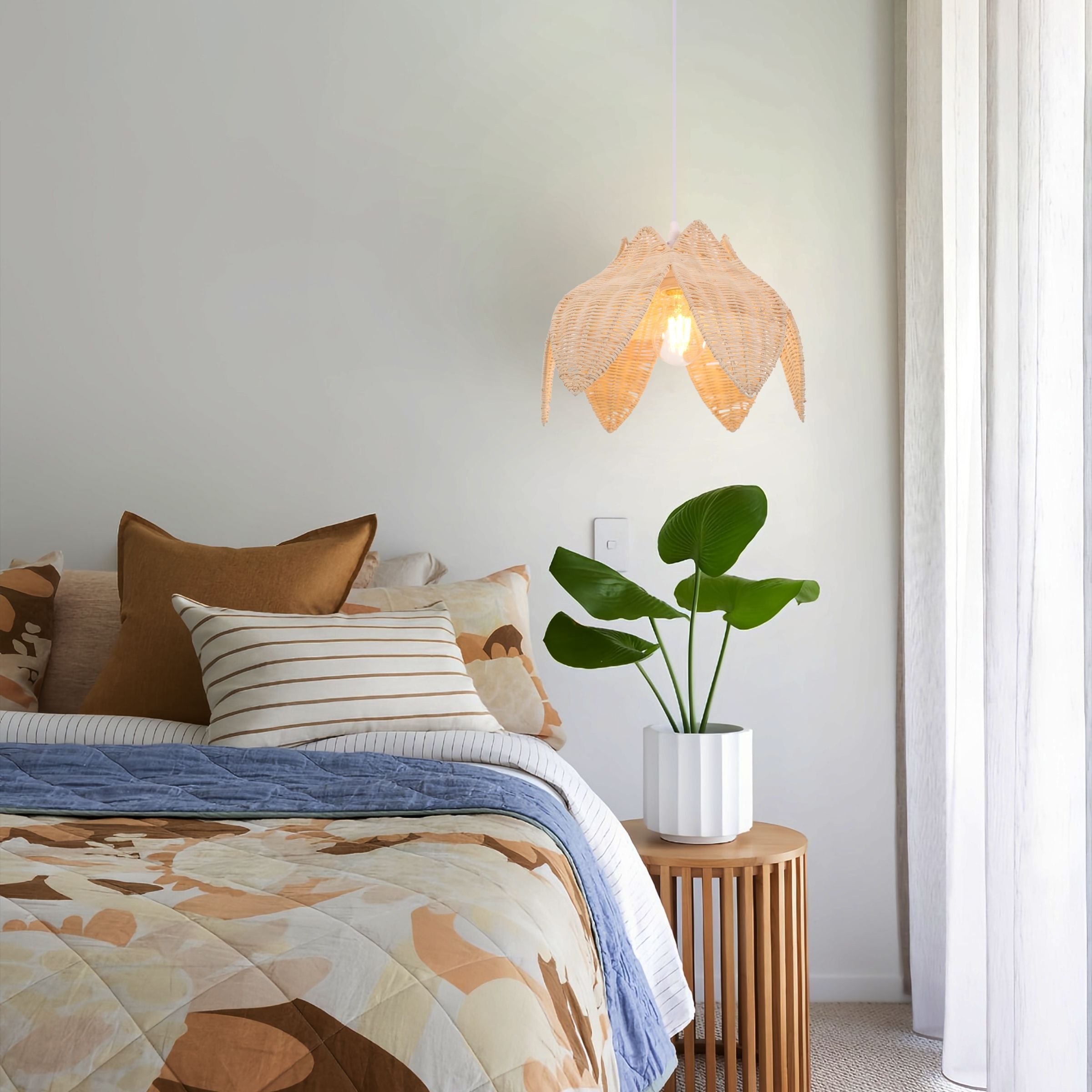 Lightsin AmberNest Natural Rattan Light for Calm Cozy Corners Lightsin UK 