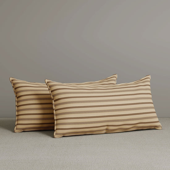 Exclusive Waist Cushion in Cocoa Striped Cotton Linen, 56*27*12 CM Cottonfy UK 2 PCS In Stock 